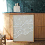 Beige and white wave relief panel