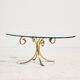 Table basse en laiton et verre