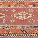 Oriental Kilim Rug Shiraz Gashgai Antique: 1.50 X 2.85 Metres