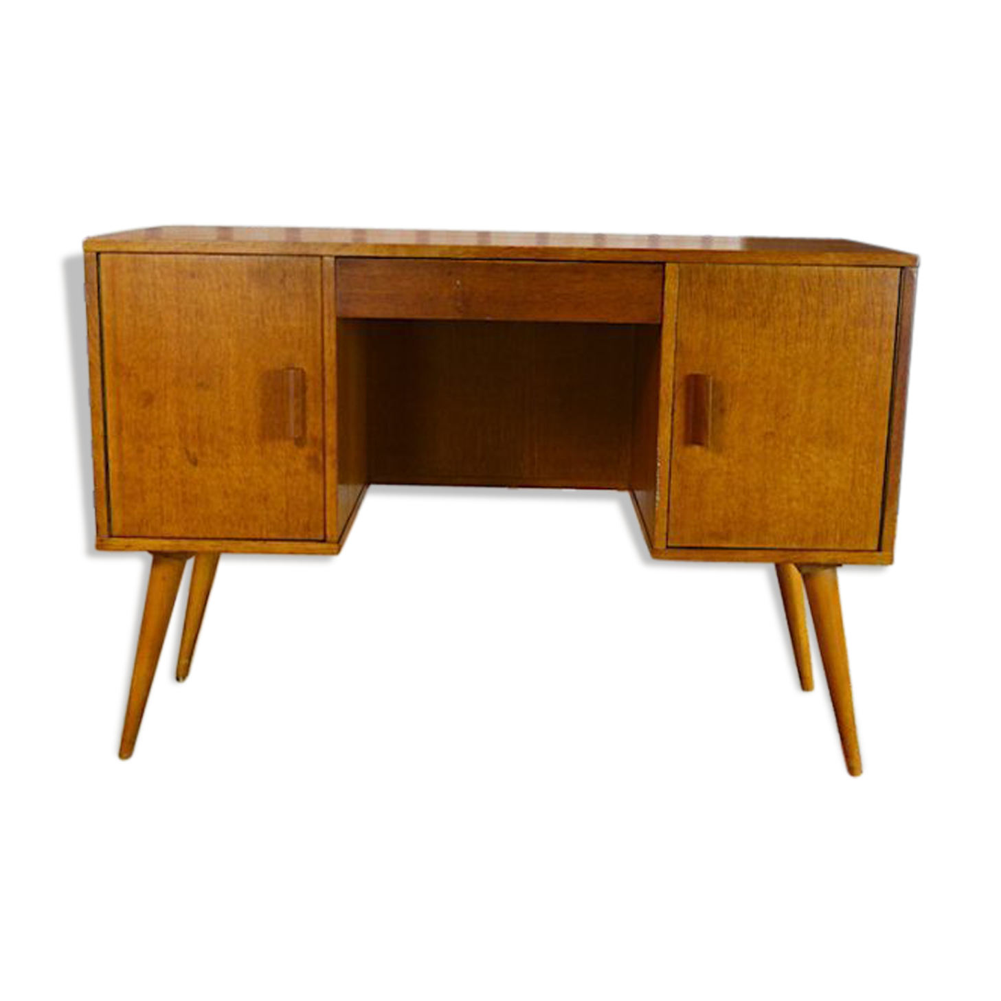 Bureau design vintage en hêtre année 1960.