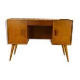 Bureau design vintage en hêtre année 1960.