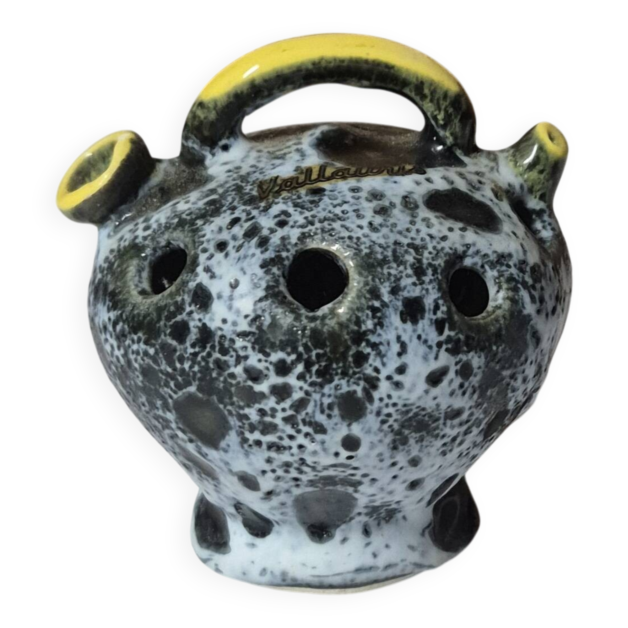 Vase flower holder in Vallauris ceramic