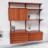 Scandinavian modular shelf in royal teak system by Poul Cadovius