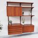 Étagère modulable scandinave en teck royal system par Poul Cadovius