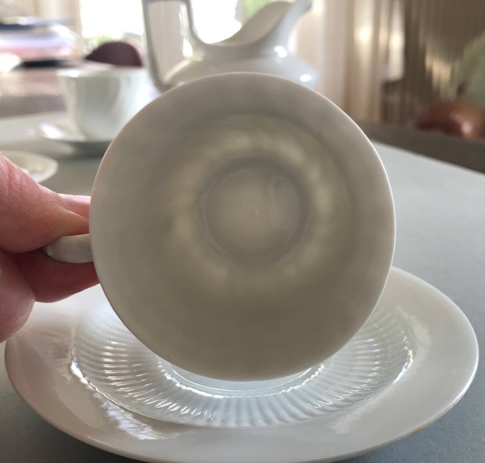 Fine white porcelain coffee service