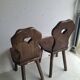 Pair of antique Alsatian wooden chairs