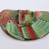 Masque Mexicain en terre cuite, art populaire Mexicain, années 70