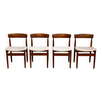 4 chaises en teck Farso Stolefabrik design danois