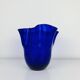 Vintage cobalt blue glass handkerchief vase