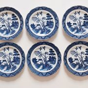 Set of 6 English porcelain dessert plates