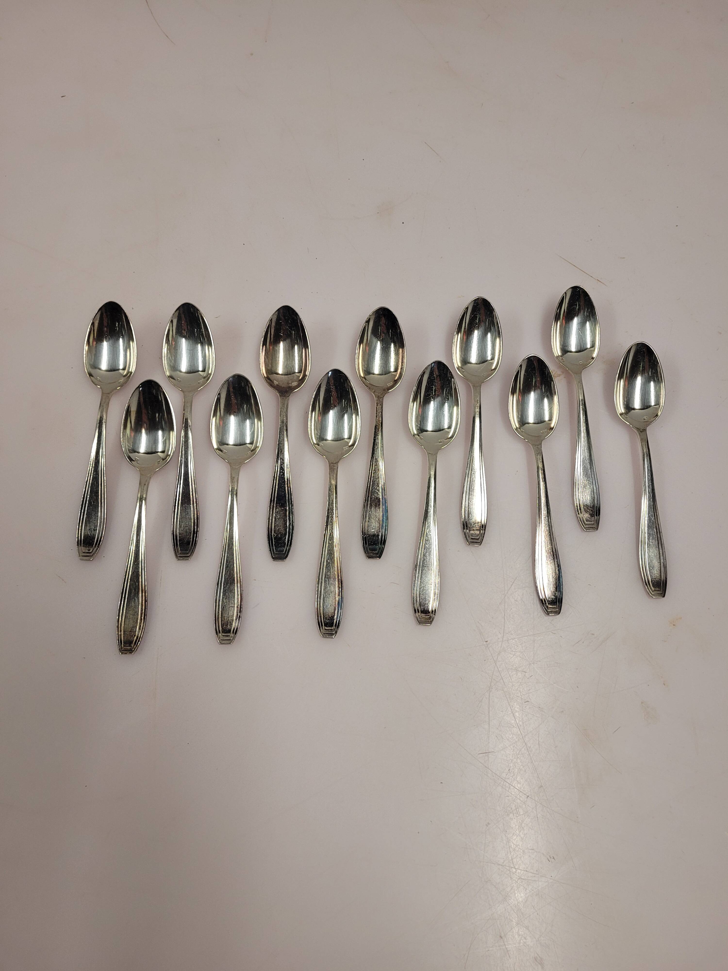 12 small silver-plated spoons