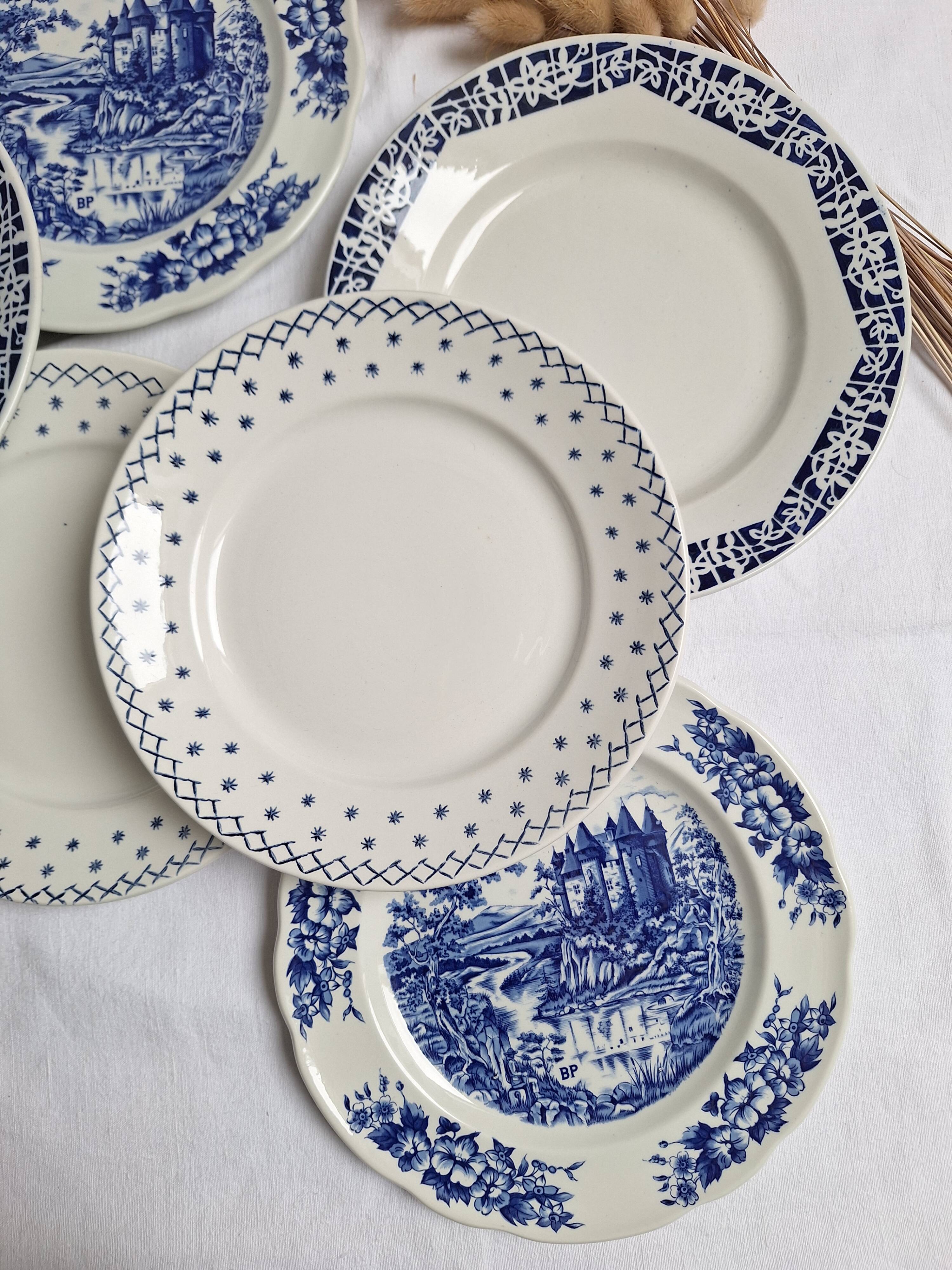 Vintage blue dinner plates