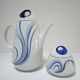 coffee maker and sugar porcelain blue décor design Bareuther 70s