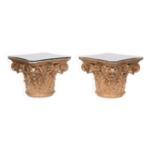 Tables d'appoint à chapiteau corinthien, années 1970