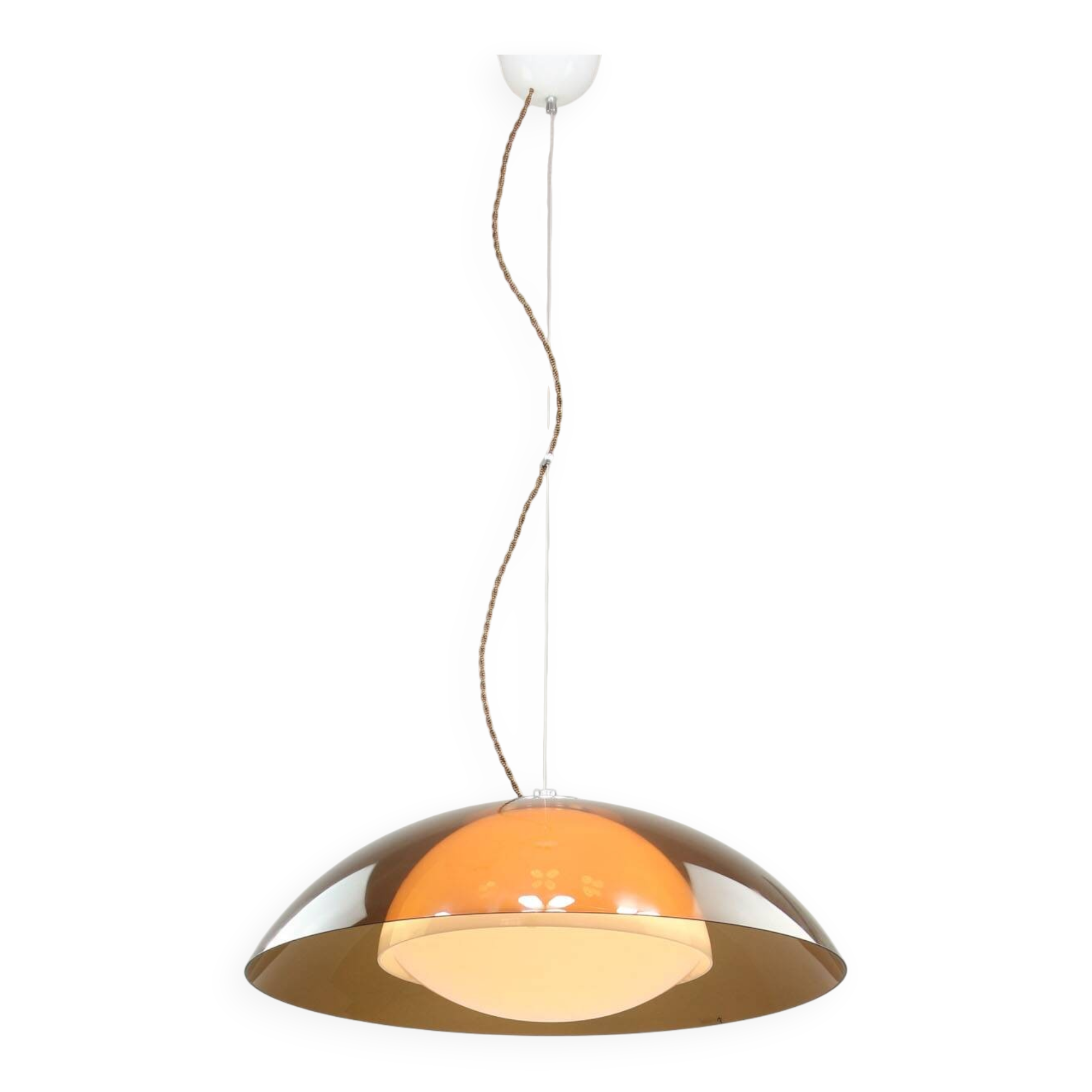 Space Age Brown Ufo Lamp from Guzzini, 1970s