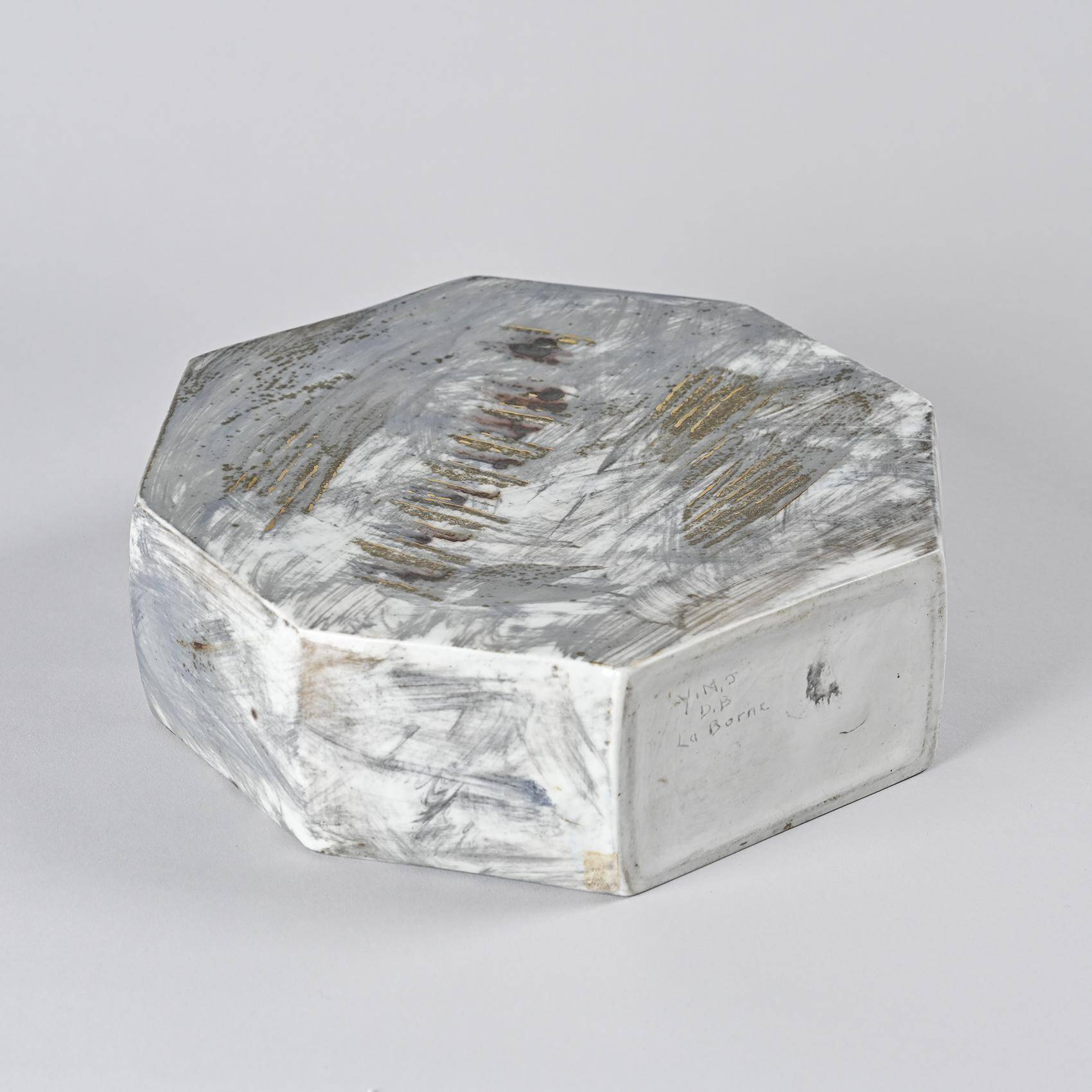 Vase en porcelaine peint, atelier de La Borne, France, vers 1990