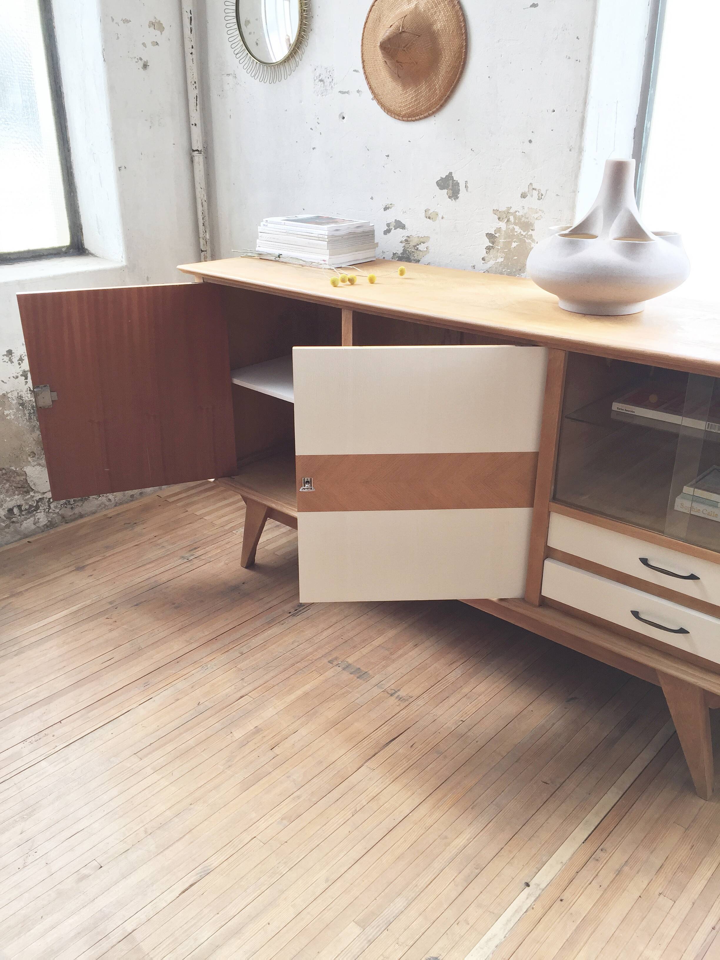 Enfilade vintage beech and white