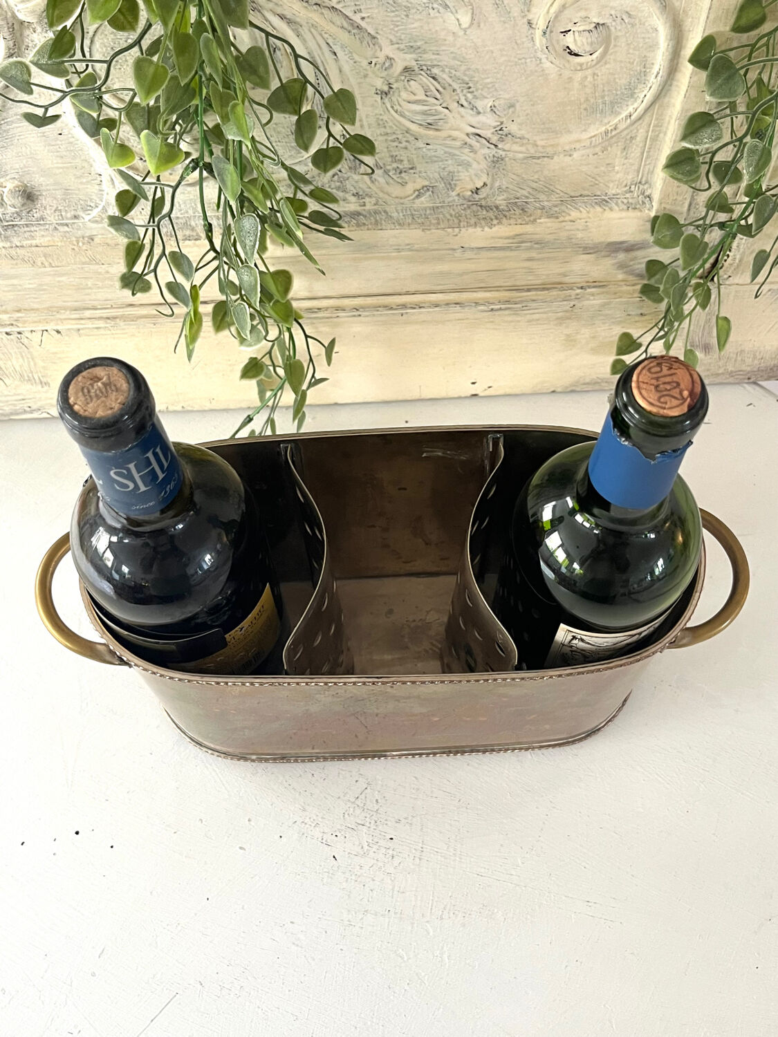 Sheffield style champagne bucket multiple bottles silver plated