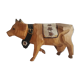 Carved and painted wooden cow