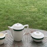 Coffee maker, milk jug and sugar bowl, Lumière, Digoin and Sarreguemines models