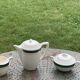 Coffee maker, milk jug and sugar bowl, Lumière, Digoin and Sarreguemines models