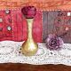 Vintage hammered solid gilded bronze soliflore vase