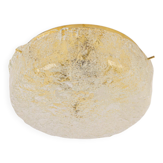 Large Murano glass ceiling lights by Hillebrand in brass, Germany, 1970s.