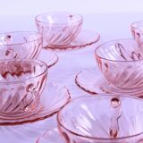 Rosaline pink glass coffee set