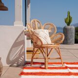 Handmade recycled cotton rug - Orange