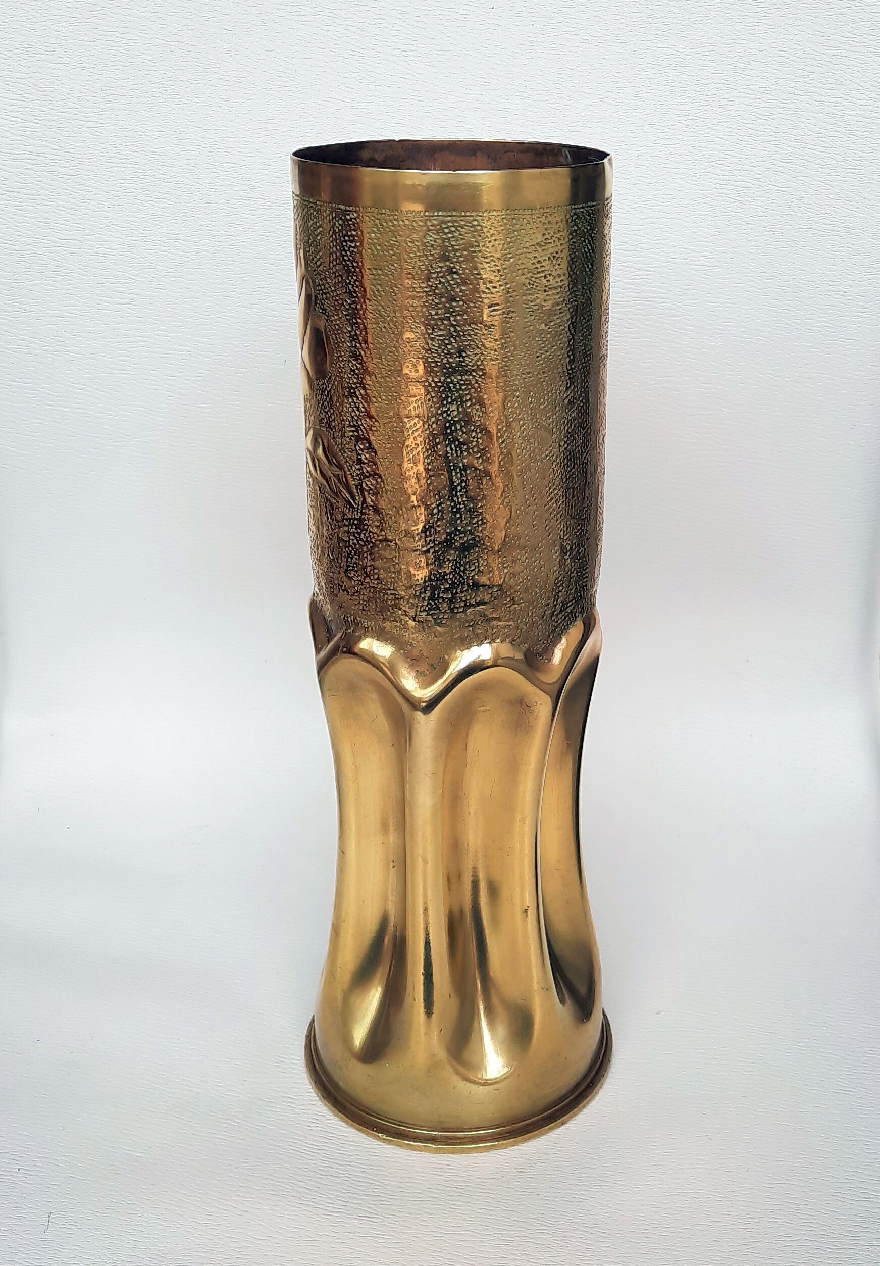 Bronze Vase - Hairy Crafts of World War 1 - Shell Casing Decorated Pink