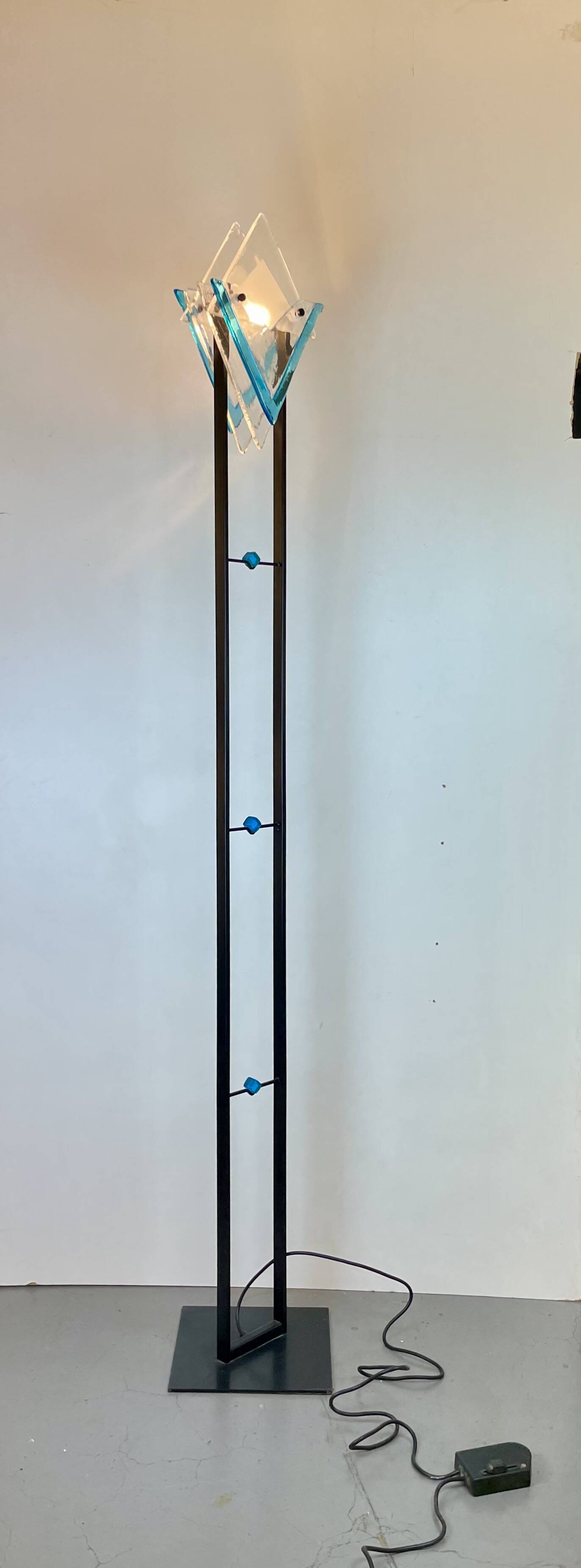 Post-Modern Floor Lamp att. to Mazzega, Italy, 1980s