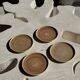 Set of 4 hand-painted Pornic stoneware plates D21