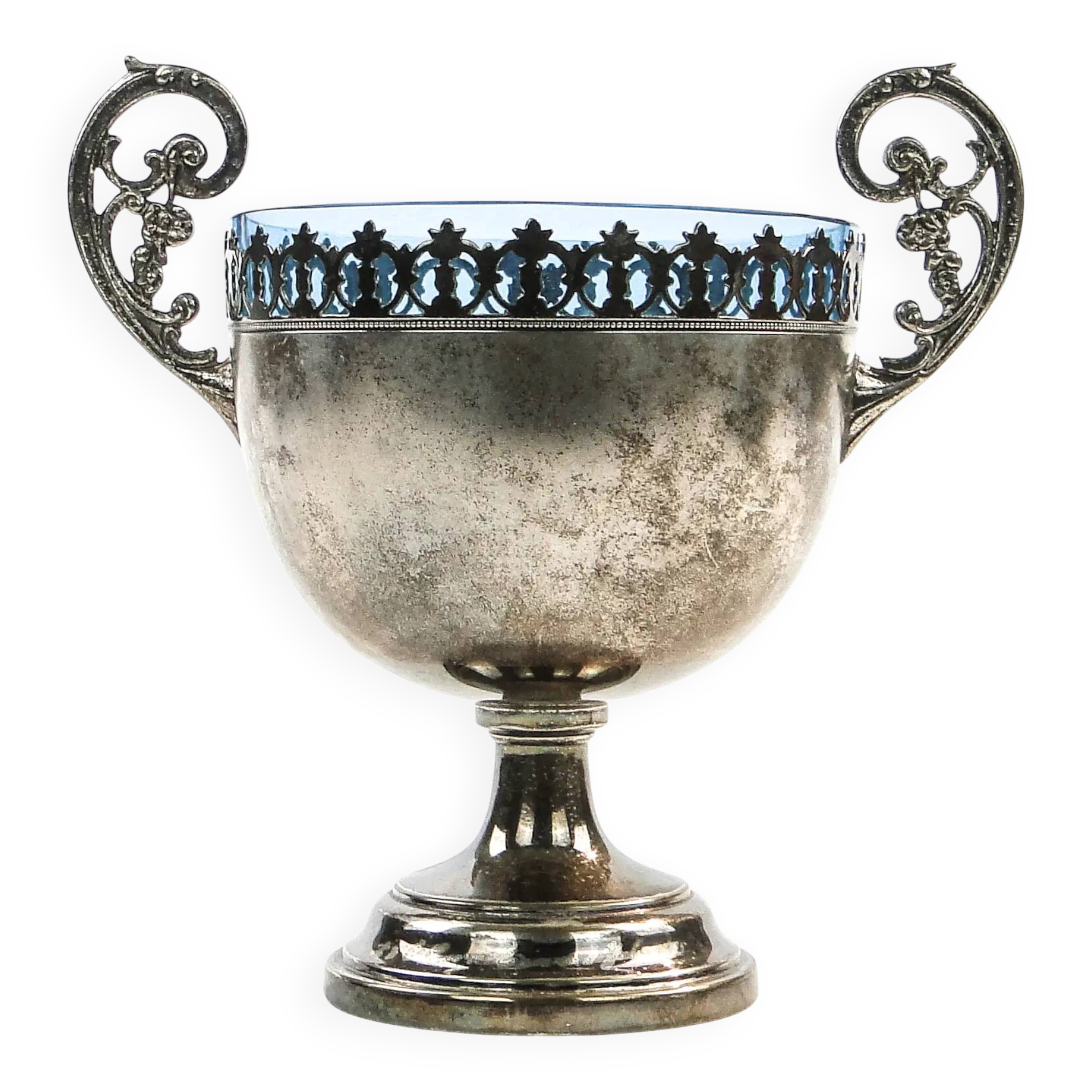 Sugar bowl, Art Nouveau, silver-plated brass, WMF, Germany, 1900s