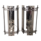 Set of 2 art deco revival smoked glass chromed  wall lamps