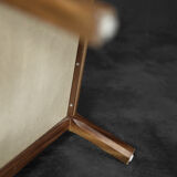 Mid-century modern Scandinavian mahogany armchair with French wicker by Bernt Petersen.