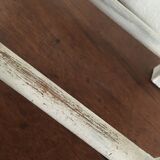 Wooden patinated in white footrest