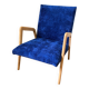 Scandinavian blue velvet armchair