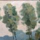 Oil on canvas Landscape with large trees, signed D. Qvyo