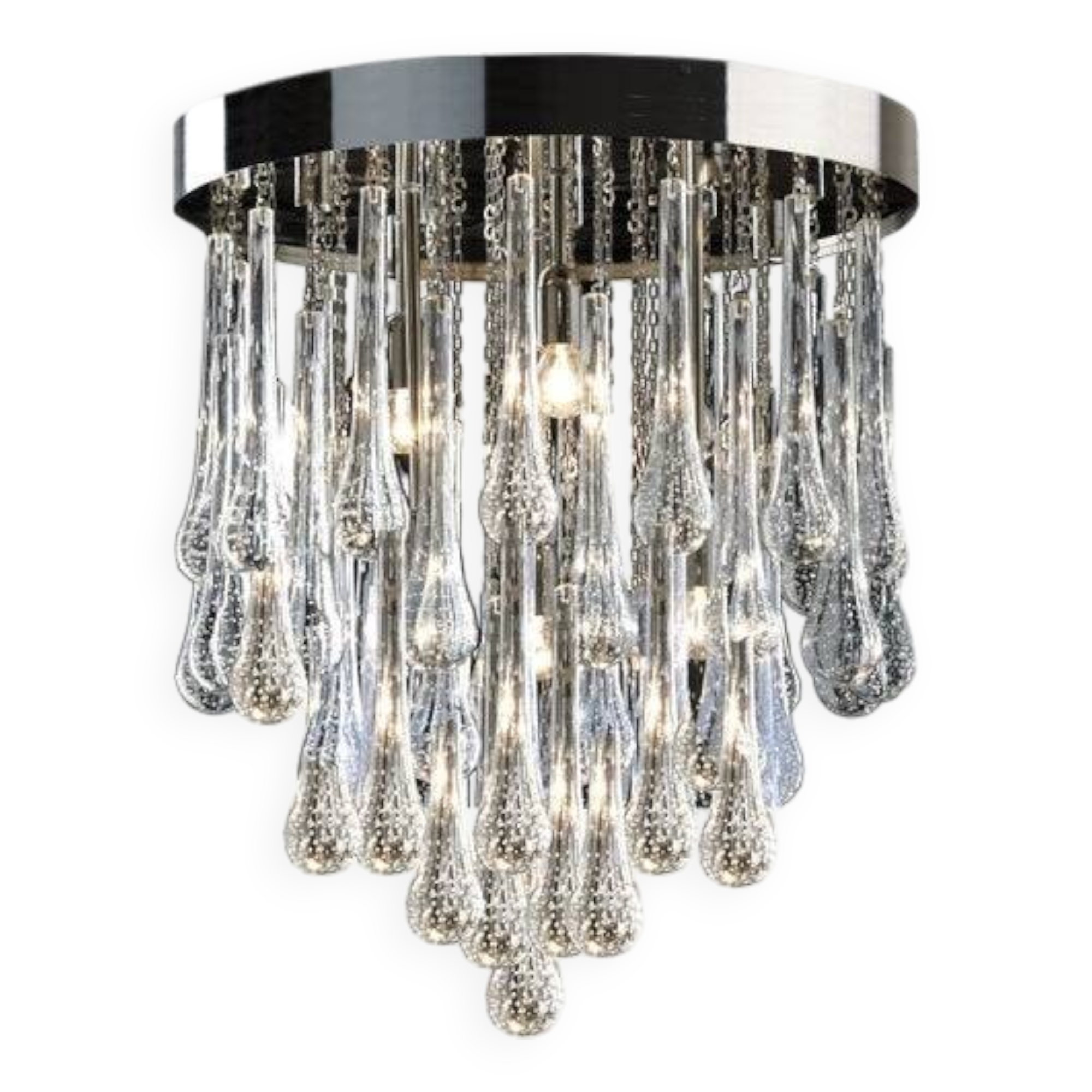 Italian Murano Glass Sputnik Chandelier Flush Mount