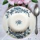 Antique deep plates in ironstone with a soup tureen.