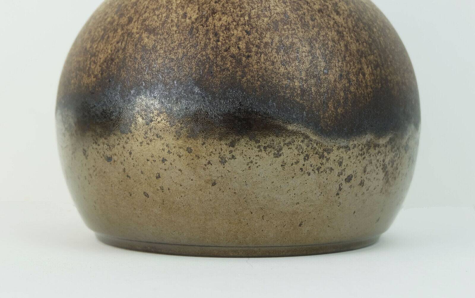 1970s vase steuler-keramik model 308/20 shades of brown and metallic glaze