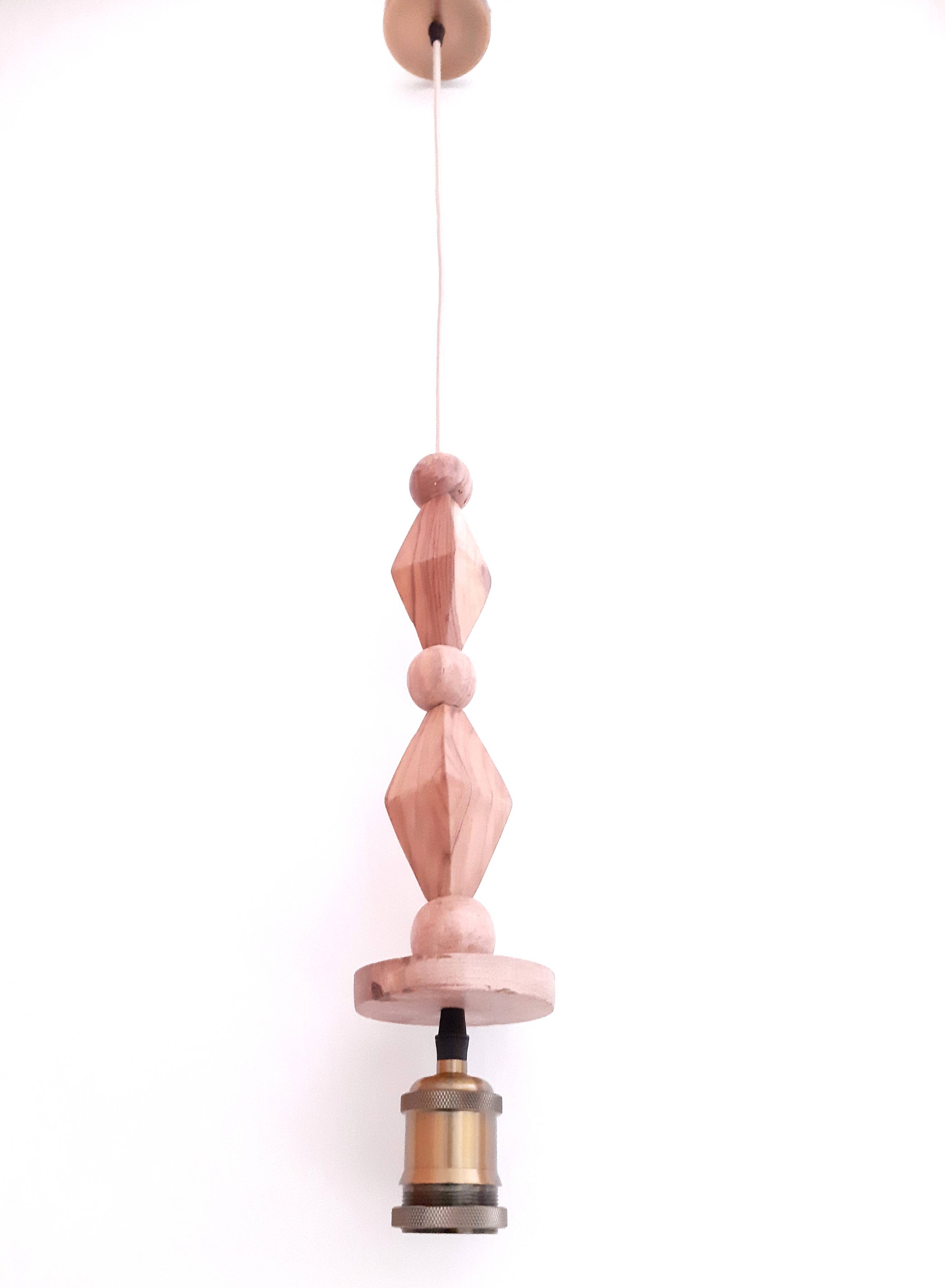 Teak Pendant Light – Geometric and Elegant Design