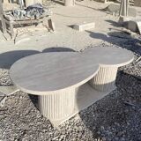 Table basse duo en travertin