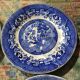 4 flat plates "blue willow"