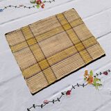 Suite of 6 placemats in woven raffia 70s