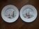 2 assiettes vintage signées avec un décor de mer