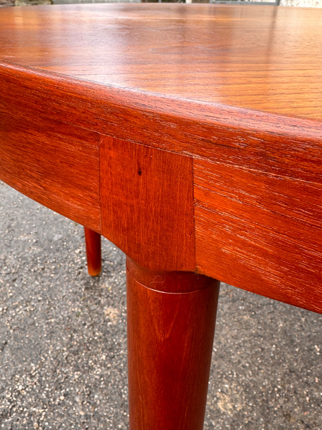 Scandinavian table in teak, design by Harry Ostergaard.