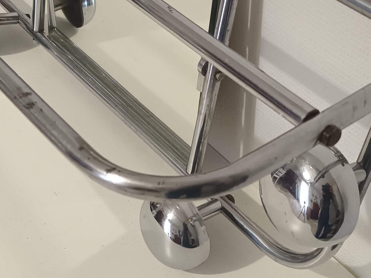 Vintage chrome wall coat rack