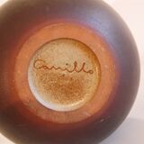 Vintage ceramic ball vase by Joan Carillo 1970