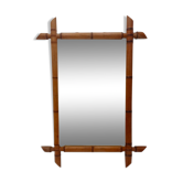 Bamboo-shaped wooden mirror 54X41